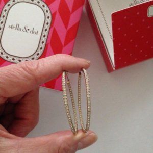 Stella & Dot Gold Pave Adelaide Hoops
